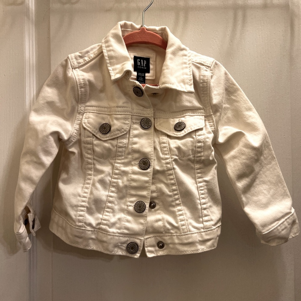 Gap Kids White Denim Jacket Size 2T